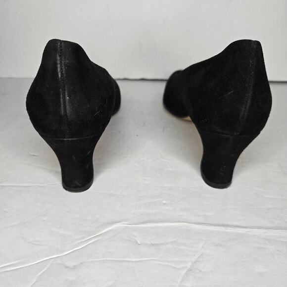 Ros Hommerson Women's Black Suede Square-Toe Heels - Size 9.5N - Picture 5 of 12